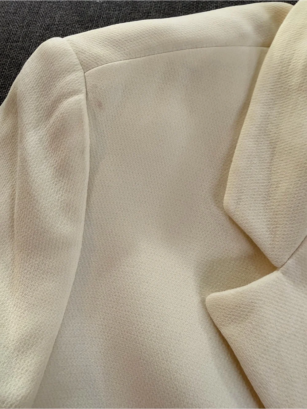 Emporio Armani Vintage Cream Single-Button Trench Coat Small Made In Italy